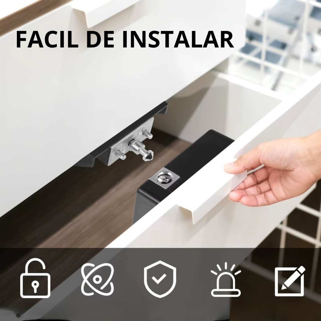 Cerradura Invisible Sin Llaves para Cajones y Armarios