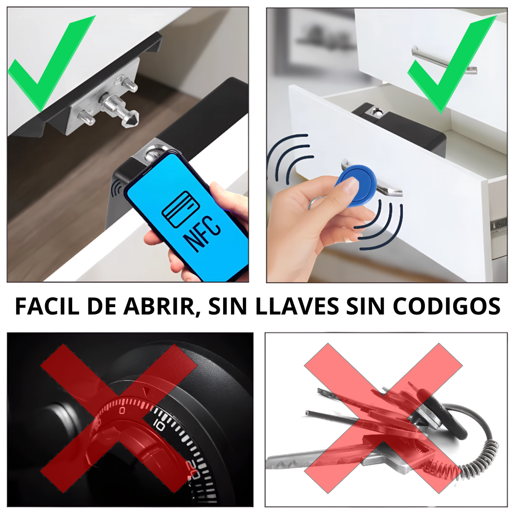 Cerradura Invisible Sin Llaves para Cajones y Armarios